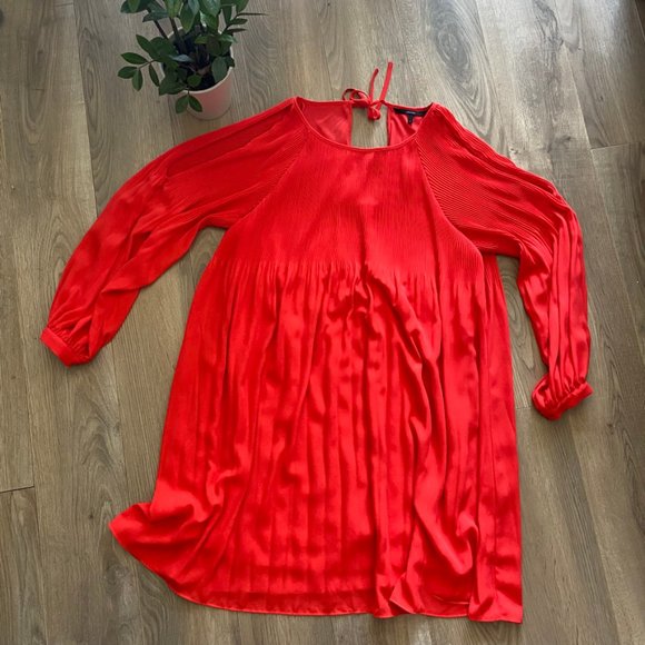 Vero Moda Coral "Cold Shoulder" Midi Dress - Picture 1 of 14